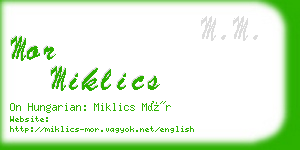 mor miklics business card